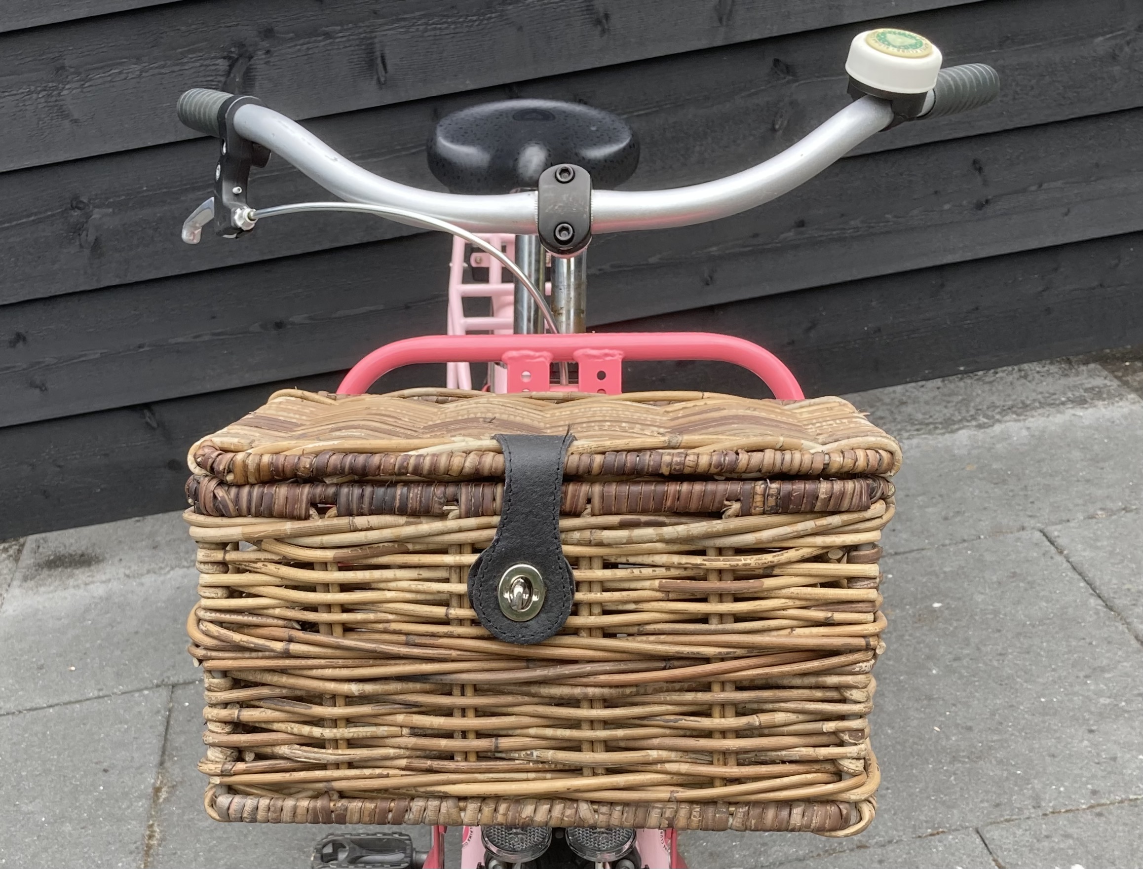 Fietsmandje met deksel BRUIN (34x25x19cm)