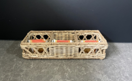 Theedoos dun rotan (30x10x6cm)