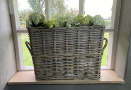 Window sill basket (55x20x40cm) with handles