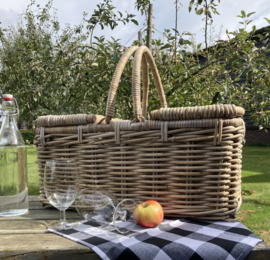 Picknickmanden 3 vakken twee kleppen (55x38x45cm)