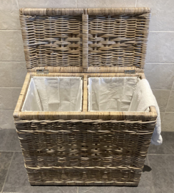 Dubbel gevoerde wasmand (68x35x65cm)