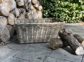 Kaminholzkorb mit Griffen, konisch (65x45x30cm)