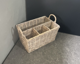Wicker basket with compartments (30x20x15cm)