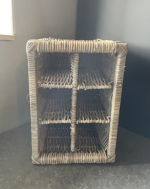 Weinregal aus Weide mit 6 Fächern (43 x 38 x 30 cm)