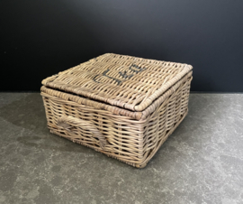 Theedoos dun rotan (23x18x10cm)