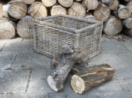 Strakke rechthoekige houtmand (49x39x30cm)