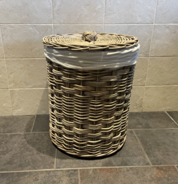 Großer runder Wäschekorb mit Deckel (47 x 60 cm)