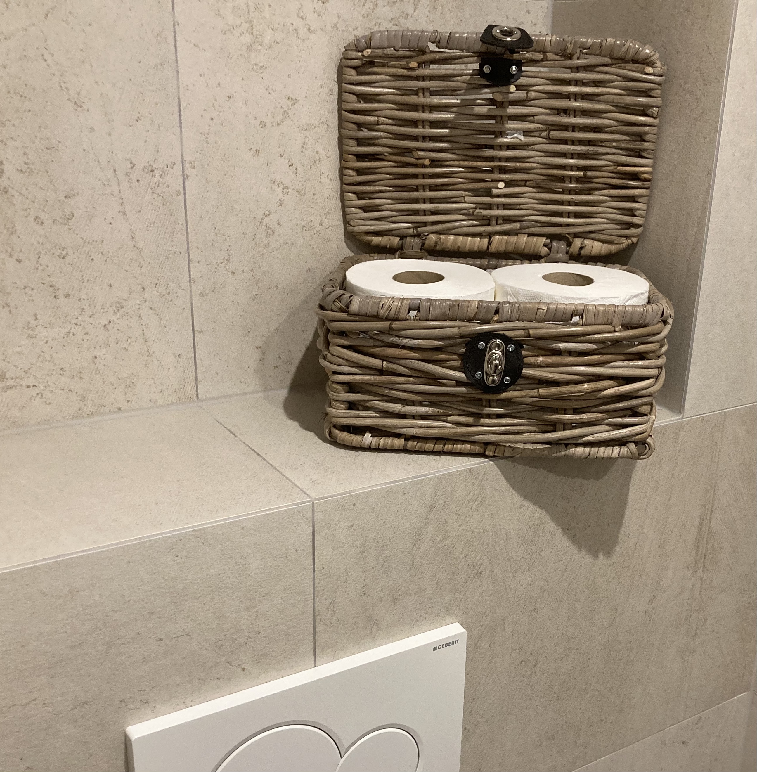 kleiner Koffer mit Lederverschluss Toilette (27 x 18 x 13cm)