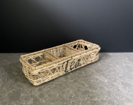 Theedoos dun rotan (30x10x6cm)