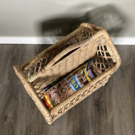 Open two-compartment reading basket (42x30x41cm)