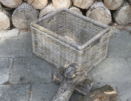 Strakke rechthoekige houtmand (49x39x30cm)