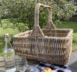 Grote open picknickmand met hengsel (50x40x25cm)