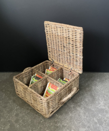 Tea box, thin rattan (23x18x10cm)
