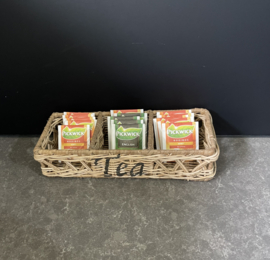 Theedoos dun rotan (30x10x6cm)