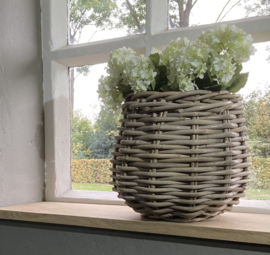 Round window sill basket