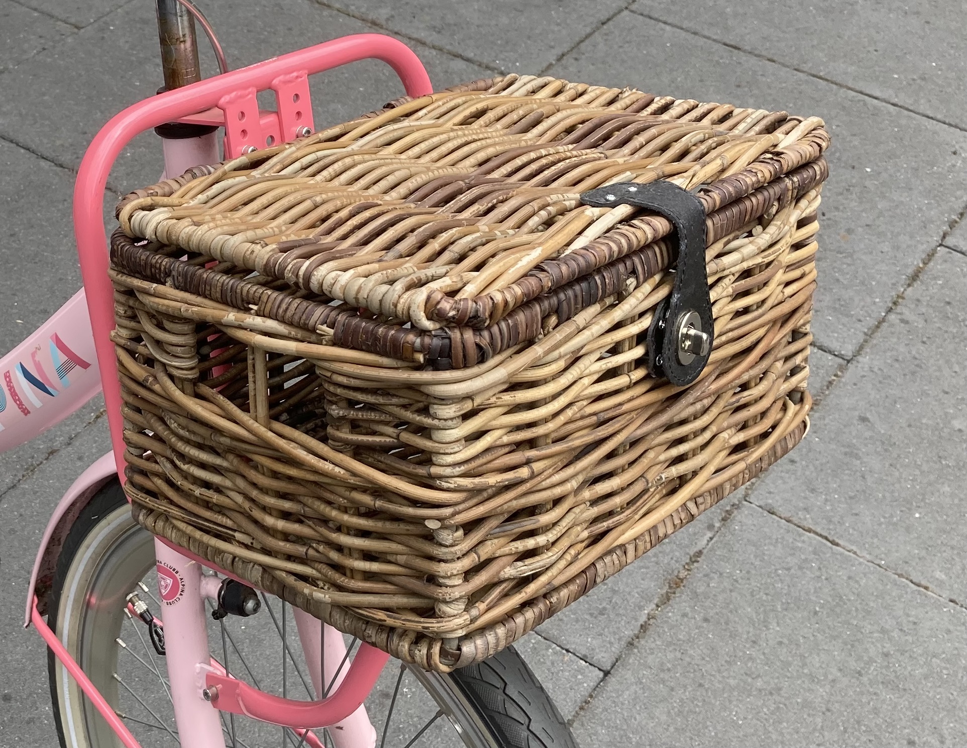 Fietsmandje met deksel BRUIN (34x25x19cm)