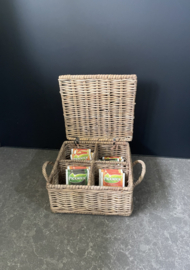Tea box, thin rattan (23x18x10cm)