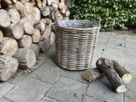 Mittlerer runder Korb für Brennholz (50x50x50cm)