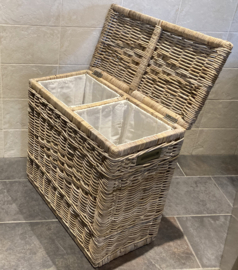 Dubbel gevoerde wasmand (68x35x65cm)