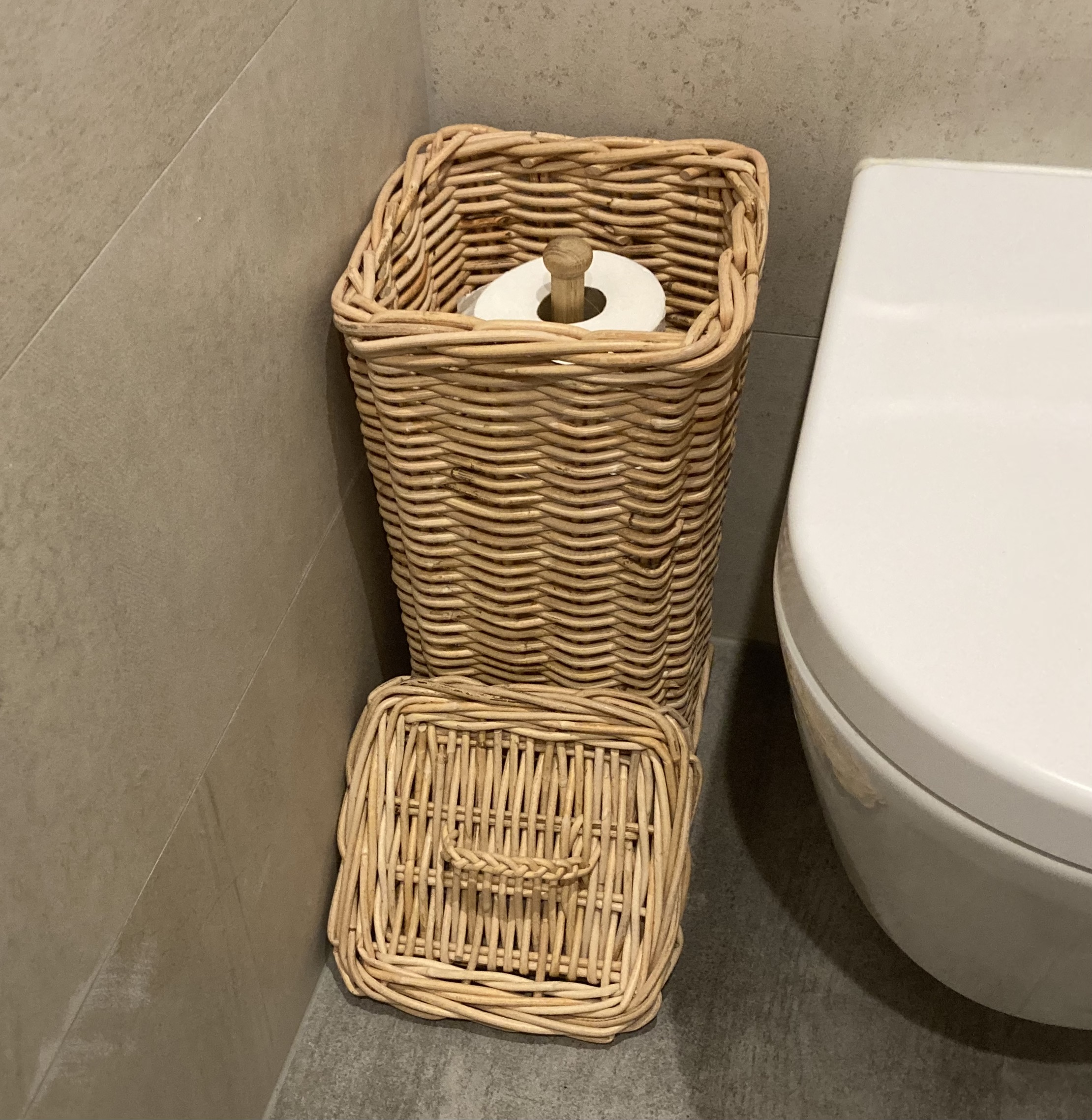 Toilettenpapierhalter quadratisch LICHT (25 x 25 x 50 cm)