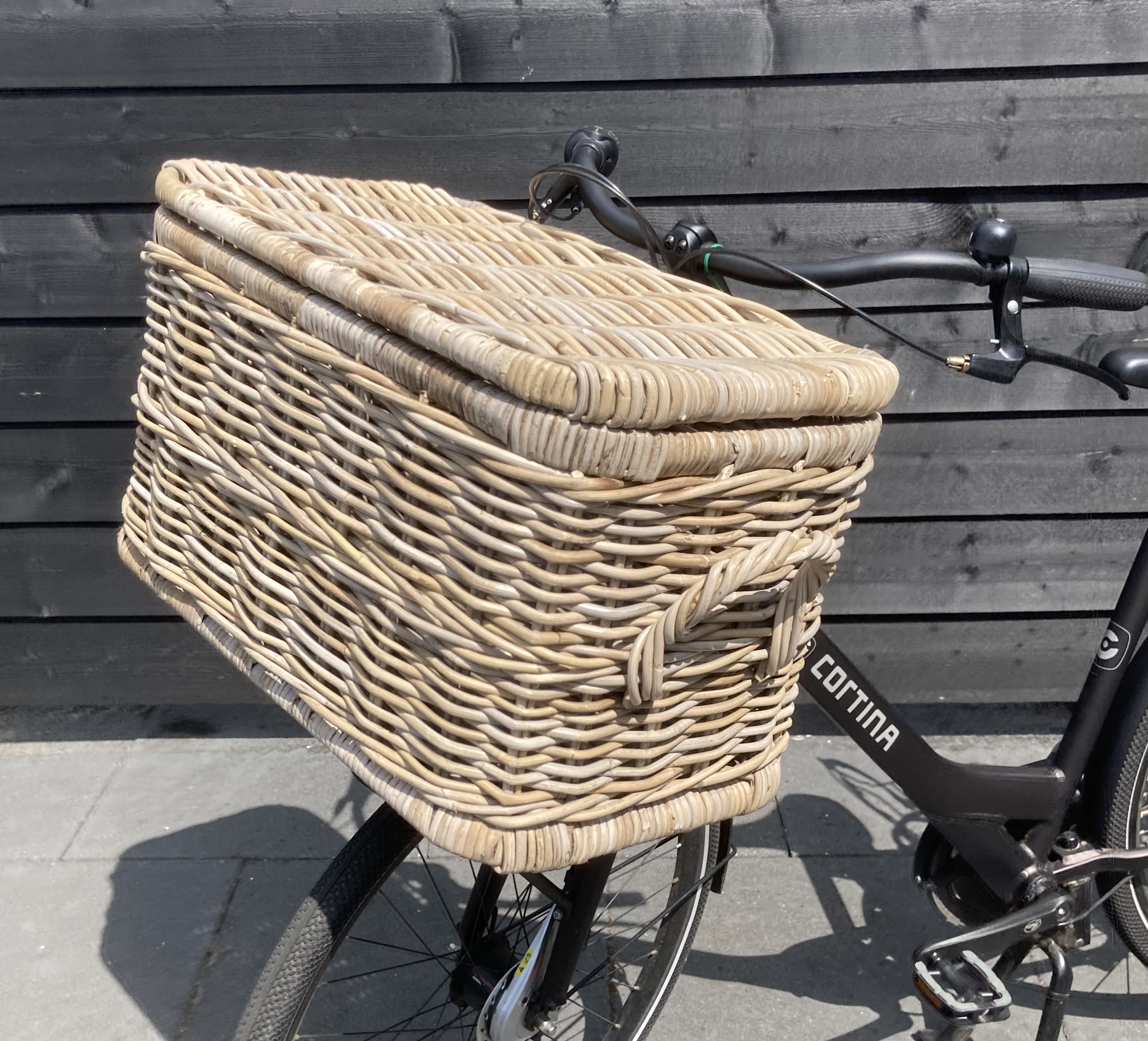 Großer Rattan-Fahrradkoffer (62 x 37 x 38 cm)