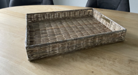 Großes Tablett aus feinem Schilf (55 x 40 x 8 cm)