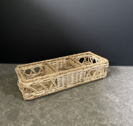 Theedoos dun rotan (30x10x6cm)