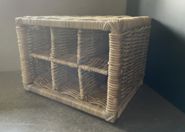 Weinregal aus Weide mit 6 Fächern (43 x 38 x 30 cm)