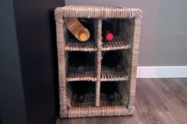 Weinregal aus Weide mit 6 Fächern (43 x 38 x 30 cm)