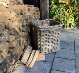 Vierkante mand grof rotan greep (45x45x50cm)