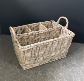 Wicker basket with compartments (30x20x15cm)