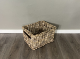 Lademand middel met lederen hengsel (41x32x25cm)