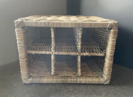 Weinregal aus Weide mit 6 Fächern (43 x 38 x 30 cm)