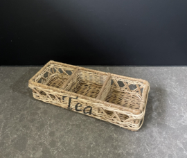 Theedoos dun rotan (30x10x6cm)
