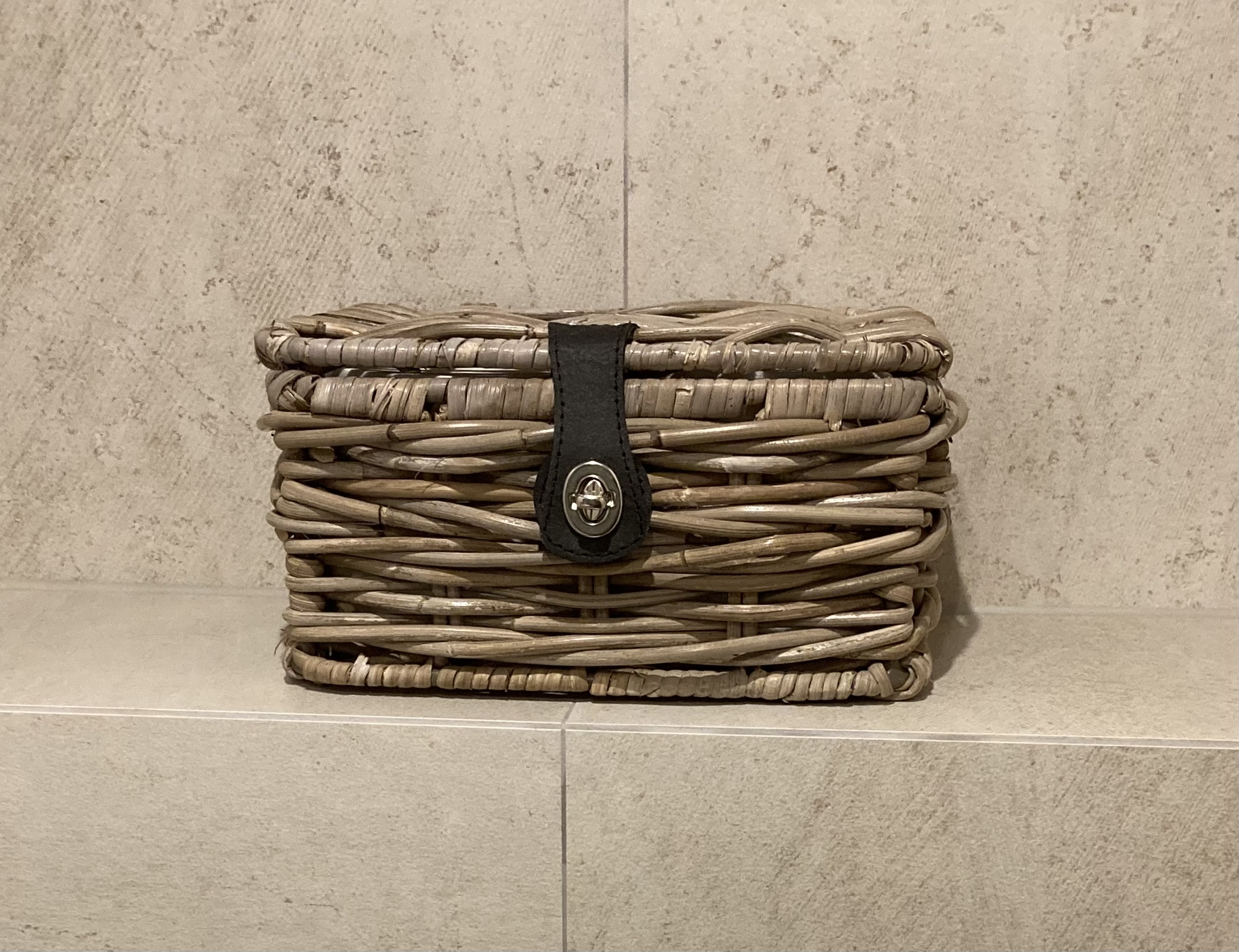 kleiner Koffer mit Lederverschluss Toilette (27 x 18 x 13cm)