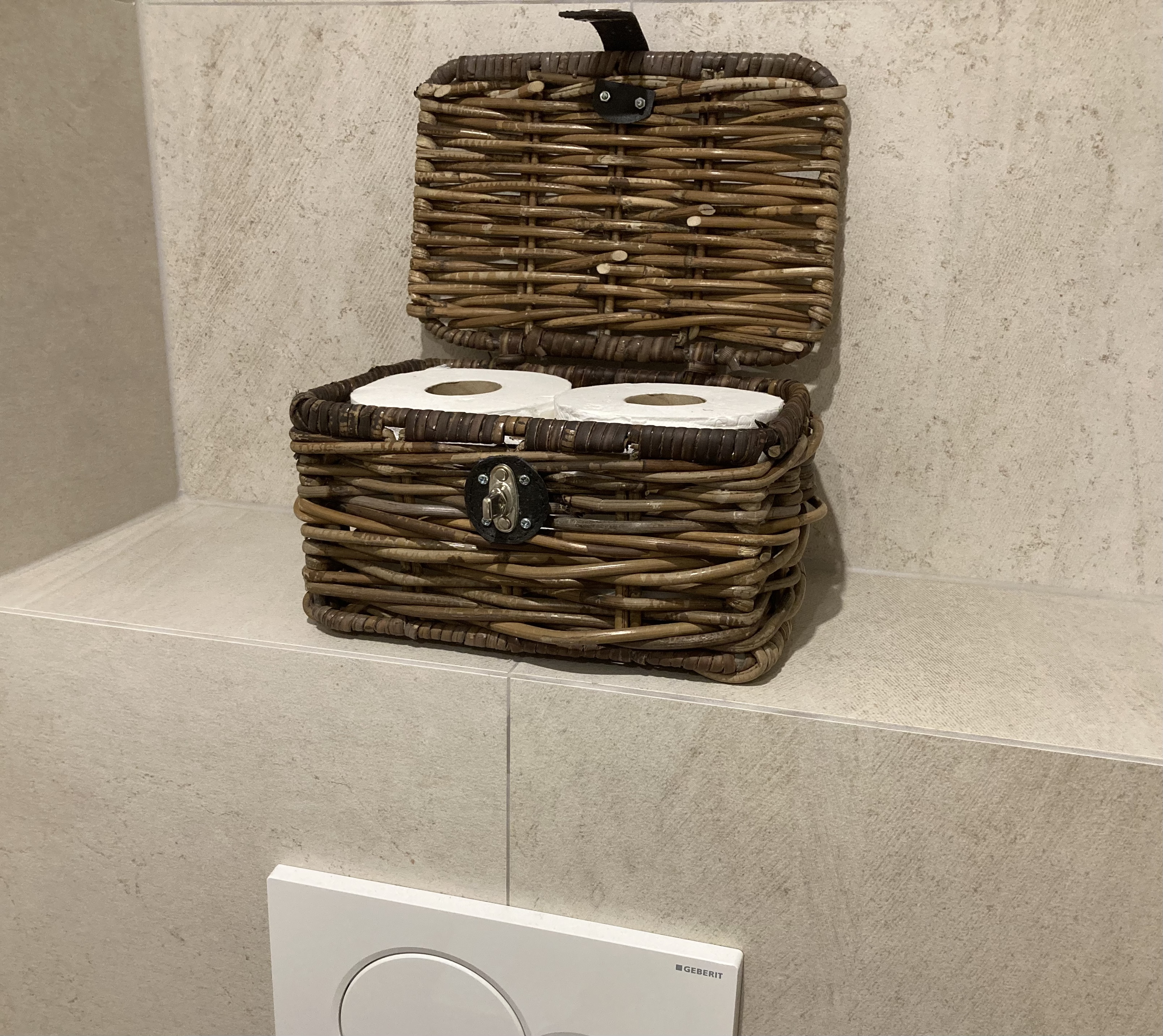 Kleiner Koffer mit Lederverschluss Toilette (BRAUN) (27 x 18 x 13cm)