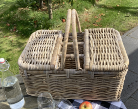 Picknickmanden 3 vakken twee kleppen (55x38x45cm)