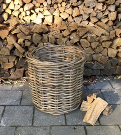 Runder Korb mit grobem Rattanhenkel (58x58x55cm)