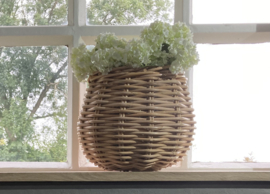 Mand vensterbank bolvorm naturel (26x24cm)