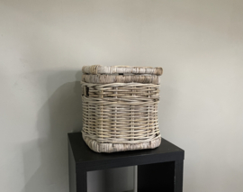 Small square basket with a lid (30x30x32cm)