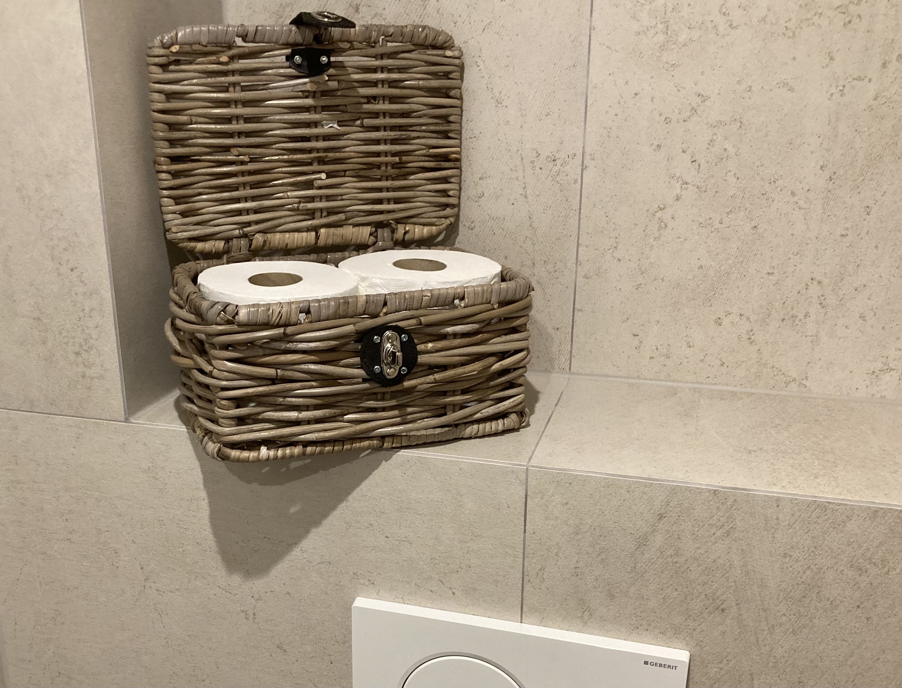 kleiner Koffer mit Lederverschluss Toilette (27 x 18 x 13cm)