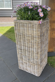 Große Rattan Säule für den Garten | Blumensäule (40 x 40 x 85 cm)
