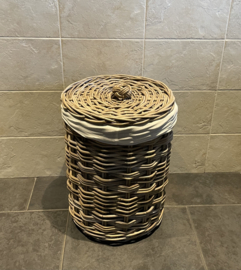 Mittlerer runder Wäschekorb mit Deckel (36 x 50 cm)