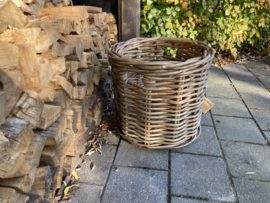 Runder Korb mit grobem Rattanhenkel (58x58x55cm)
