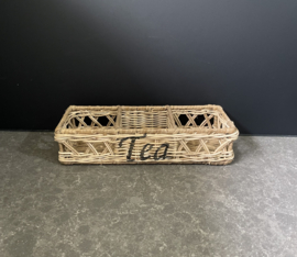 Theedoos dun rotan (30x10x6cm)
