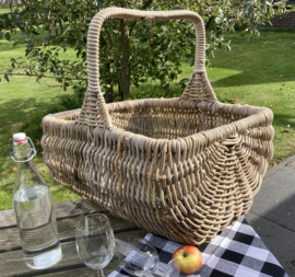 Grote open picknickmand met hengsel (50x40x25cm)