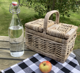 Kleine picknickmand met klepjes (30x20x18cm)