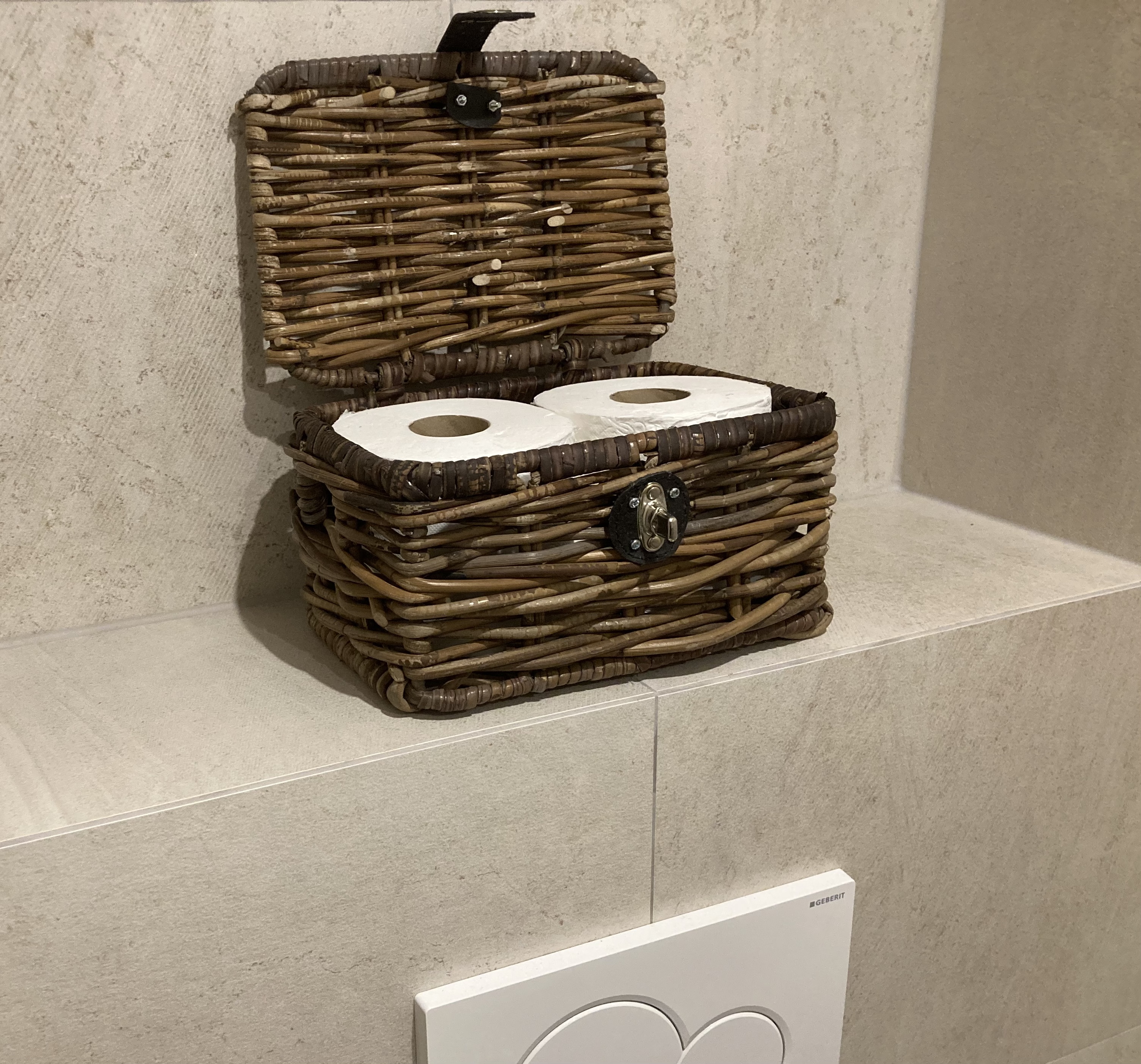 Kleiner Koffer mit Lederverschluss Toilette (BRAUN) (27 x 18 x 13cm)