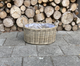 Oval small firewood basket (50x40x25cm)