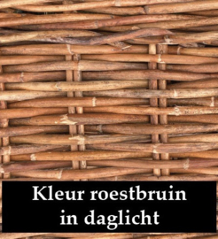Länglicher Kamin-Korb aus grobem Rattan, rostbraun (auf Rollen) (85 x 45 x 45 cm)